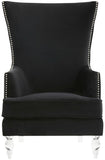 Safavieh Geode Modern Wingback Chair Black Wood / Foam / Velvet / Acrylic SFV4745F