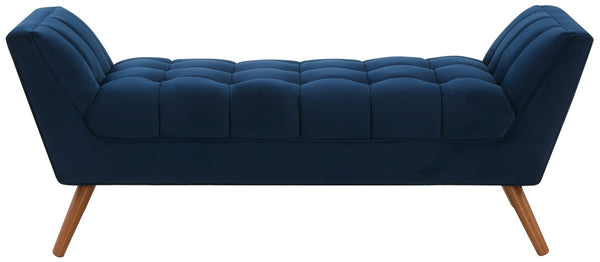Safavieh Damian Tufted Bench Navy / Dark Brown SFV4755C