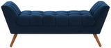 Safavieh Damian Tufted Bench Navy / Dark Brown SFV4755C