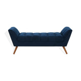 Safavieh Damian Tufted Bench Navy / Dark Brown SFV4755C