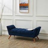 Safavieh Damian Tufted Bench Navy / Dark Brown SFV4755C