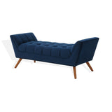 Safavieh Damian Tufted Bench Navy / Dark Brown SFV4755C