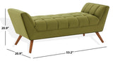 Safavieh Damian Tufted Bench Olive Green / Dark Brown SFV4755E