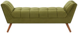 Safavieh Damian Tufted Bench Olive Green / Dark Brown SFV4755E