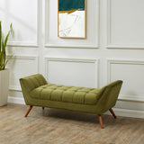 Safavieh Damian Tufted Bench Olive Green / Dark Brown SFV4755E