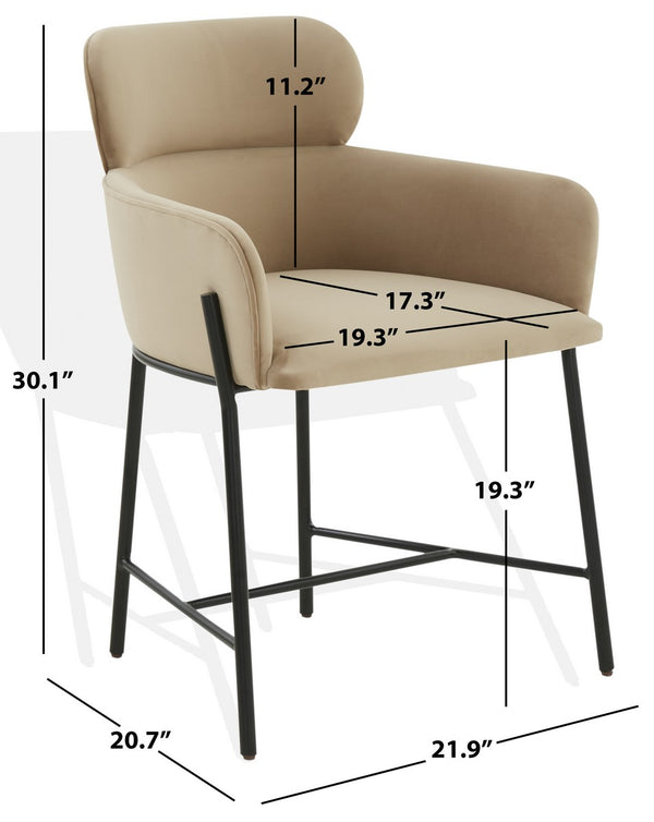 Safavieh Charlize Velvet Dining Chair Light Brown / Black SFV4757H