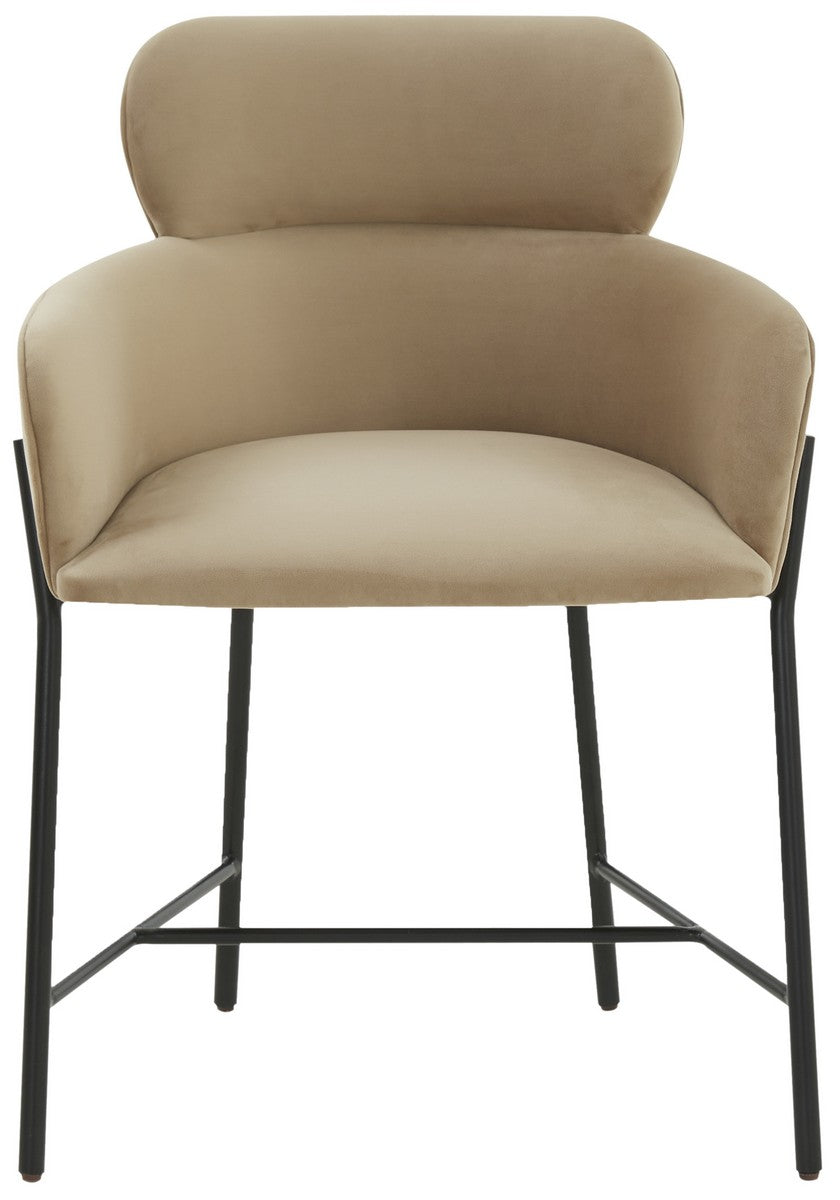 Safavieh Charlize Velvet Dining Chair Light Brown / Black SFV4757H