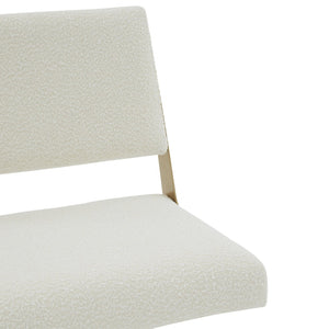 Safavieh EMMELINE Bouclé Swivel Office Chair - Elegant Comfort & Chic Design for Stylish Workspaces & Home Ivory / Gold SFV4758G