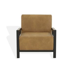 Safavieh Roselle Vegan Leather Accent Chair Brown / Black Wood / Fabric / Foam SFV4762A