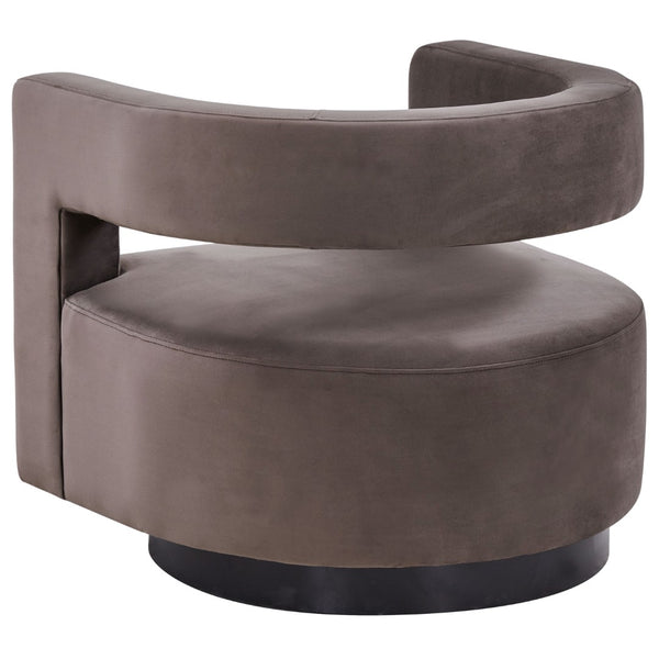 Safavieh EDGAR Swivel Chair - Modern Minimalist Accent with Luxurious Boucle Upholstery for Chic Living Spaces Dark Brown SFV4764A
