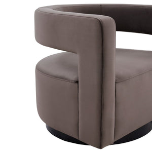 Safavieh EDGAR Swivel Chair - Modern Minimalist Accent with Luxurious Boucle Upholstery for Chic Living Spaces Dark Brown SFV4764A