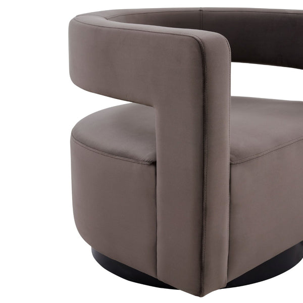 Safavieh EDGAR Swivel Chair - Modern Minimalist Accent with Luxurious Boucle Upholstery for Chic Living Spaces Dark Brown SFV4764A