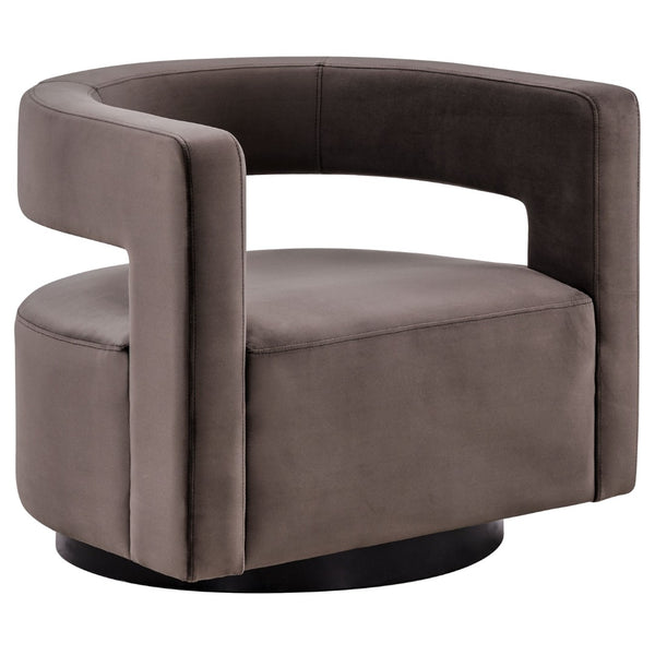 Safavieh EDGAR Swivel Chair - Modern Minimalist Accent with Luxurious Boucle Upholstery for Chic Living Spaces Dark Brown SFV4764A