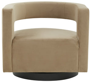 Safavieh Edgar Velvet Swivel Chair Light Brown / Black SFV4764F