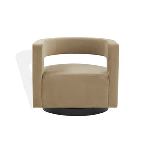 Safavieh Edgar Velvet Swivel Chair Light Brown / Black SFV4764F