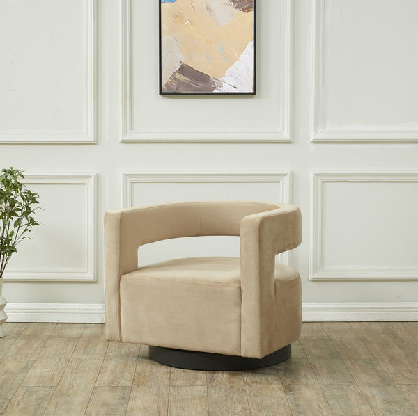 Safavieh Edgar Velvet Swivel Chair Light Brown / Black SFV4764F