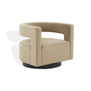 Safavieh Edgar Velvet Swivel Chair Light Brown / Black SFV4764F