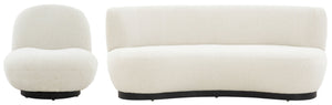 Safavieh STEVIE Boucle Accent Chair - Modern Elegance with Cozy Comfort for Stylish Living Room Decor Ivory SFV4767A