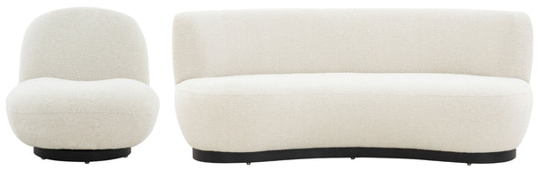 Safavieh STEVIE Boucle Accent Chair - Modern Elegance with Cozy Comfort for Stylish Living Room Decor Ivory SFV4767A