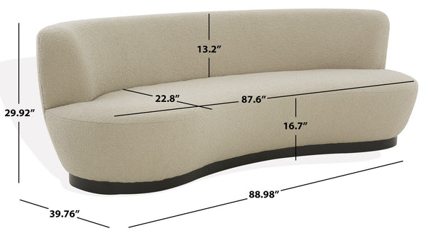Safavieh Stevie Boucle Curved Back Sofa Oatmeal / Black SFV4766C