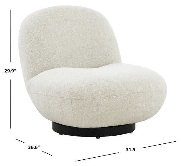 Safavieh STEVIE Boucle Accent Chair - Modern Elegance with Cozy Comfort for Stylish Living Room Decor Ivory SFV4767A