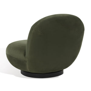 Safavieh STEVIE Boucle Accent Chair - Modern Elegance with Cozy Comfort for Stylish Living Room Decor Olive Green / Black SFV4767E