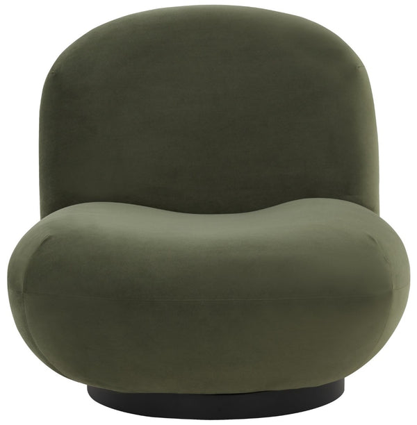 Safavieh STEVIE Boucle Accent Chair - Modern Elegance with Cozy Comfort for Stylish Living Room Decor Olive Green / Black SFV4767E