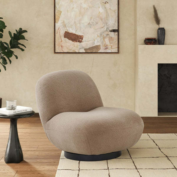 Safavieh STEVIE Boucle Accent Chair - Modern Elegance with Cozy Comfort for Stylish Living Room Decor Brown / Black SFV4767G