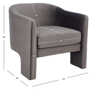 Safavieh LONDYN Boucle Accent Chair - Contemporary Comfort for Modern Living Spaces and Chic Interiors Dark Brown SFV4770A