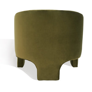 Safavieh LONDYN Boucle Accent Chair - Contemporary Comfort for Modern Living Spaces and Chic Interiors Olive Green SFV4770B