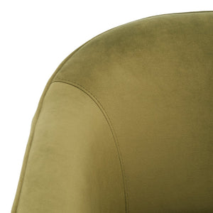 Safavieh LONDYN Boucle Accent Chair - Contemporary Comfort for Modern Living Spaces and Chic Interiors Olive Green SFV4770B