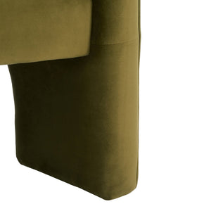 Safavieh LONDYN Boucle Accent Chair - Contemporary Comfort for Modern Living Spaces and Chic Interiors Olive Green SFV4770B
