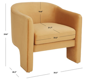Safavieh LONDYN Boucle Accent Chair - Contemporary Comfort for Modern Living Spaces and Chic Interiors Pumpkin SFV4770C