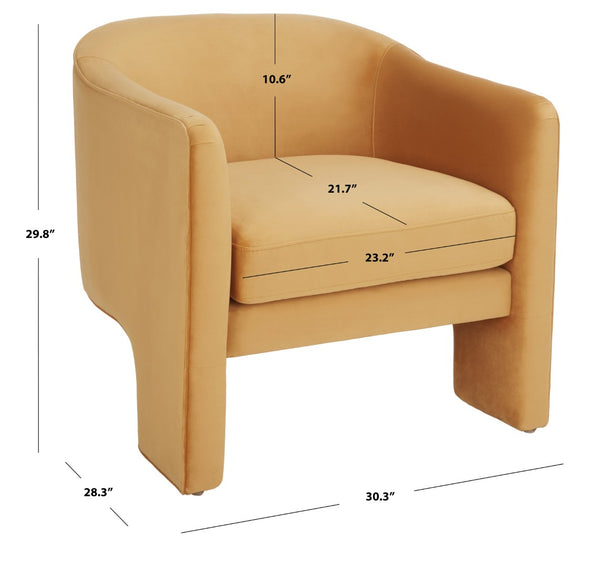 Safavieh LONDYN Boucle Accent Chair - Contemporary Comfort for Modern Living Spaces and Chic Interiors Pumpkin SFV4770C
