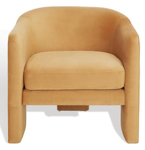 Safavieh LONDYN Boucle Accent Chair - Contemporary Comfort for Modern Living Spaces and Chic Interiors Pumpkin SFV4770C
