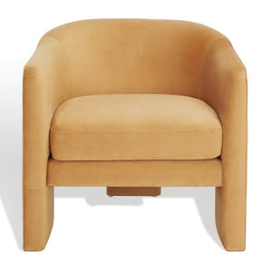 Safavieh LONDYN Boucle Accent Chair - Contemporary Comfort for Modern Living Spaces and Chic Interiors Pumpkin SFV4770C