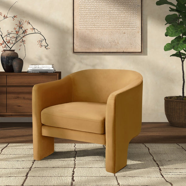 Safavieh LONDYN Boucle Accent Chair - Contemporary Comfort for Modern Living Spaces and Chic Interiors Pumpkin SFV4770C