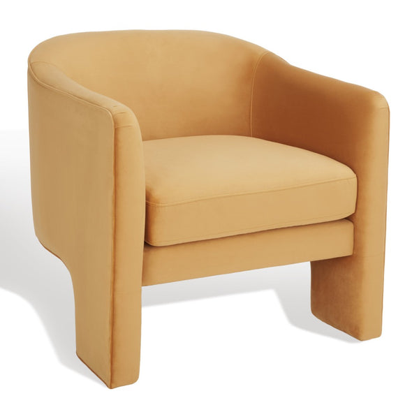 Safavieh LONDYN Boucle Accent Chair - Contemporary Comfort for Modern Living Spaces and Chic Interiors Pumpkin SFV4770C