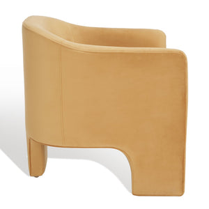 Safavieh LONDYN Boucle Accent Chair - Contemporary Comfort for Modern Living Spaces and Chic Interiors Pumpkin SFV4770C