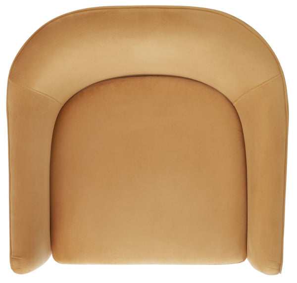 Safavieh LONDYN Boucle Accent Chair - Contemporary Comfort for Modern Living Spaces and Chic Interiors Pumpkin SFV4770C