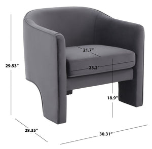 Safavieh LONDYN Boucle Accent Chair - Contemporary Comfort for Modern Living Spaces and Chic Interiors Dark Grey SFV4770D
