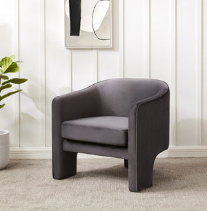 Safavieh LONDYN Boucle Accent Chair - Contemporary Comfort for Modern Living Spaces and Chic Interiors Dark Grey SFV4770D