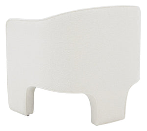 Safavieh LONDYN Boucle Accent Chair - Contemporary Comfort for Modern Living Spaces and Chic Interiors Ivory SFV4770E