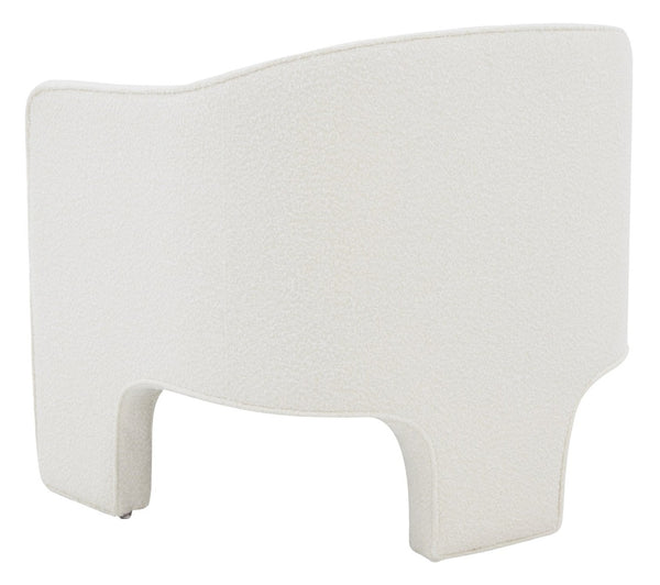 Safavieh LONDYN Boucle Accent Chair - Contemporary Comfort for Modern Living Spaces and Chic Interiors Ivory SFV4770E