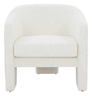 Safavieh LONDYN Boucle Accent Chair - Contemporary Comfort for Modern Living Spaces and Chic Interiors Ivory SFV4770E