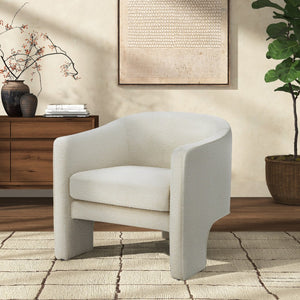 Safavieh LONDYN Boucle Accent Chair - Contemporary Comfort for Modern Living Spaces and Chic Interiors Ivory SFV4770E