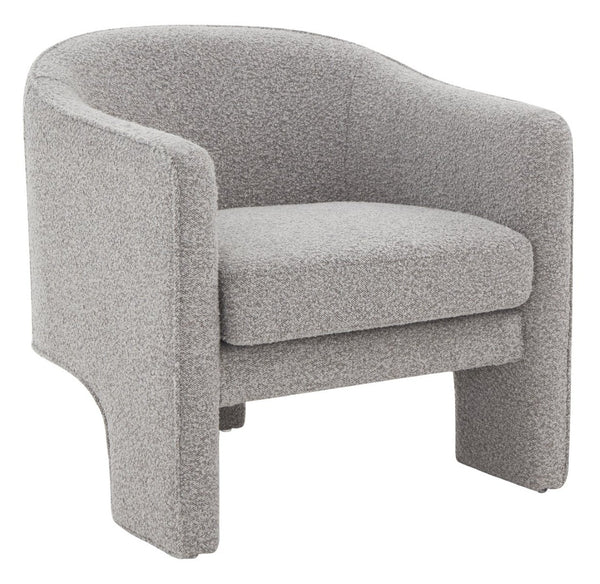 Safavieh LONDYN Boucle Accent Chair - Contemporary Comfort for Modern Living Spaces and Chic Interiors Light Grey SFV4770F