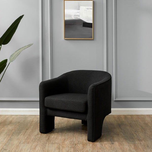 Safavieh Londyn Boucle Accent Chair Black Wood / Fabric / Foam SFV4770G