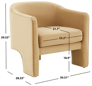 Safavieh Londyn Velvet Accent Chair Light Brown SFV4770H