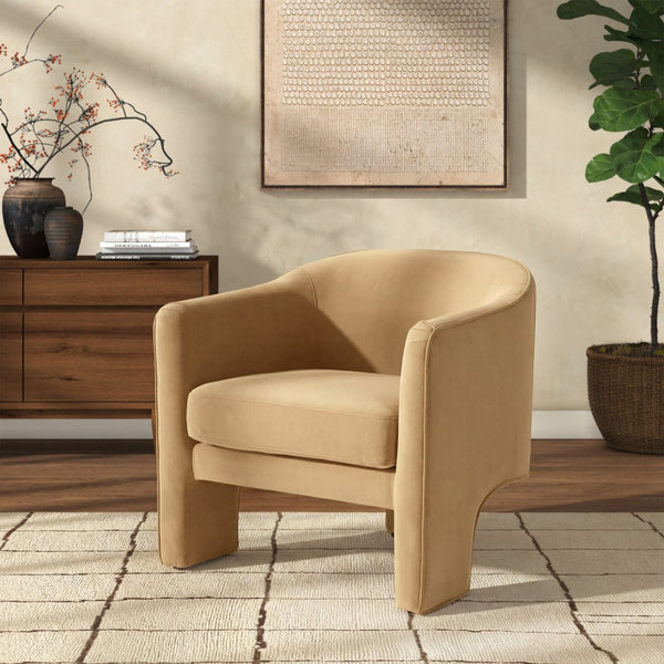 Safavieh LONDYN Boucle Accent Chair - Contemporary Comfort for Modern Living Spaces and Chic Interiors Light Brown SFV4770H